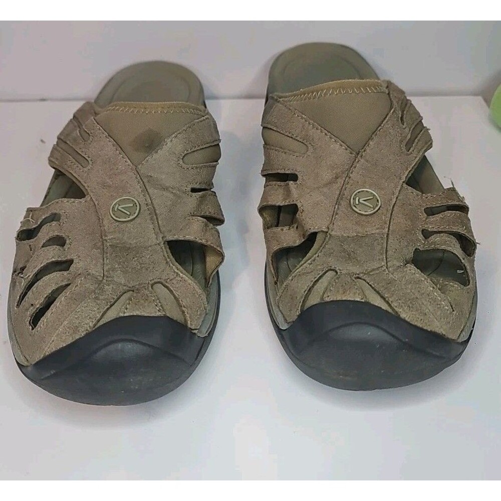 KEEN Aruba II Leather Closed Toe Beach Slide Sandals Women's 10.5